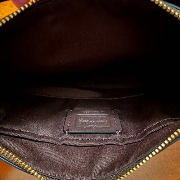 Coach Payton Hobo Handbag In Signature Coated Canvas Brown/Black - Picture 6 of 12
